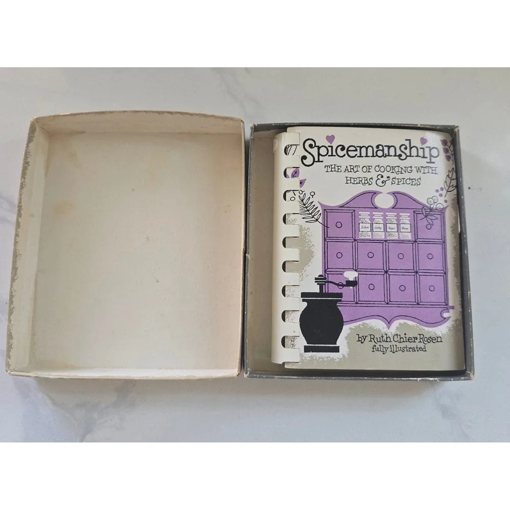 Vintage Spicemanship Mini Cookbook Ruth Chier‎ Rosen Handy Aid Book with Box